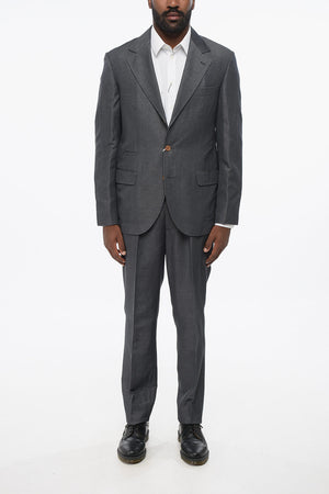 Abito Monopetto in Misto Lino con Rever Classico