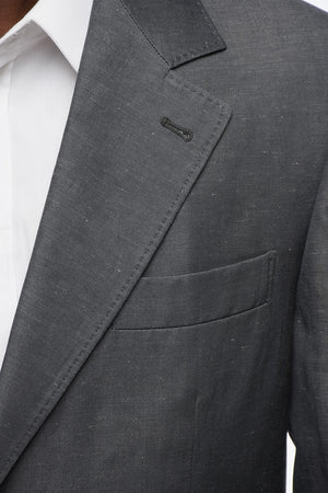 Abito Monopetto in Misto Lino con Rever Classico