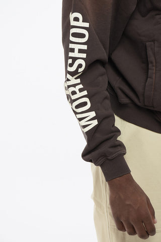 Brushed Cotton MASKING TAPE Sweatshirt with Zip Closure