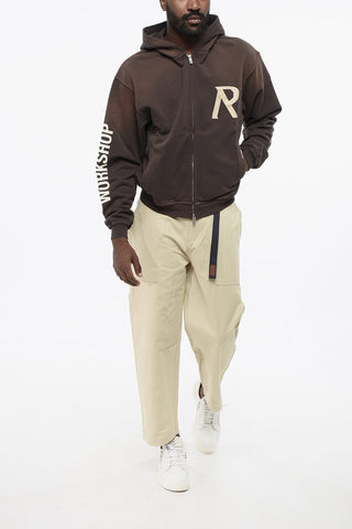 Brushed Cotton MASKING TAPE Sweatshirt with Zip Closure