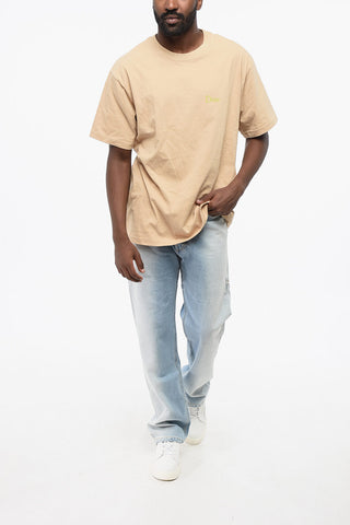 Cotton Crew-neck T-shirt with Embroidery
