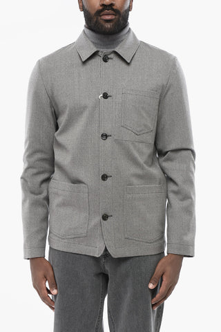 Overshirt PABLO in Lana Stretch con Tasche a Toppa