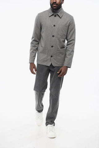 Overshirt PABLO in Lana Stretch con Tasche a Toppa