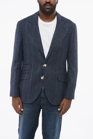 Einreihiger Blazer aus Leinenmischung-Twill