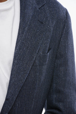 Einreihiger Blazer aus Leinenmischung-Twill
