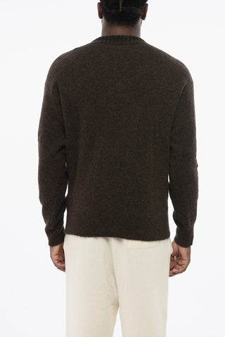 Maglia in Misto Alpaca Spazzolata con Collo a V
