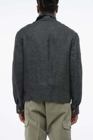 린넨 오버셔츠 앞지퍼