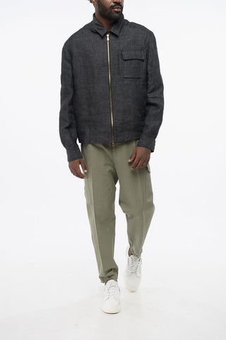 린넨 오버셔츠 앞지퍼