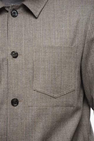 Stretch Virgin Wool PABLO Overshirt with Micro-houdstooth Motif