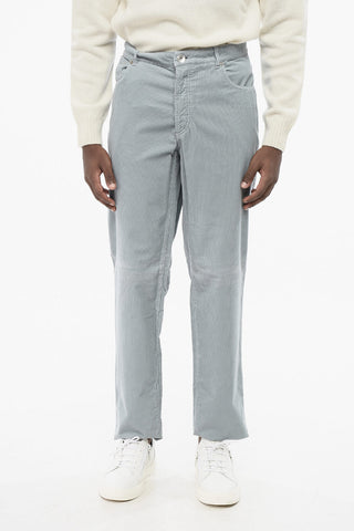 Pantaloni 5 Tasche in Velour a Coste