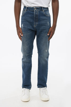 Slim-Fit-Jeans mit Distressed-Detail 16 cm