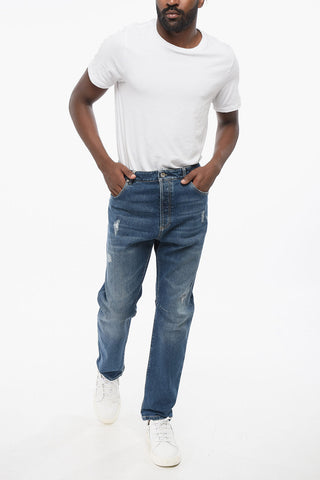 Jeans Slim Fit con Dettaglio Distressed 16cm