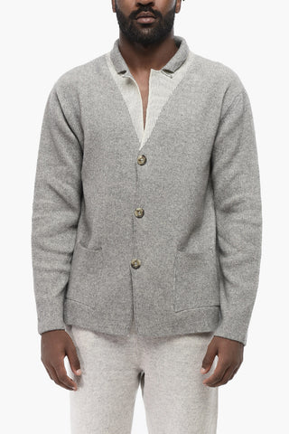 Gerippter Cardigan aus Schurwolle
