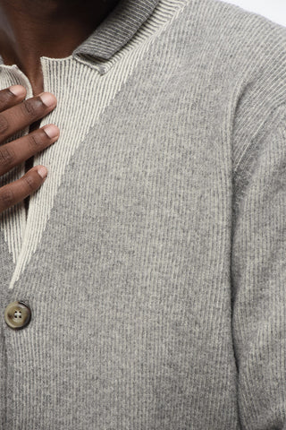 Gerippter Cardigan aus Schurwolle
