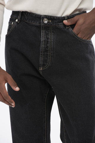 Slim-Fit-Jeans aus Baumwolle mit 16 cm Gürtelschlaufen