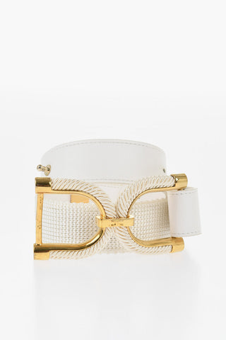 Woven Fabric Belt with Logoed Closure