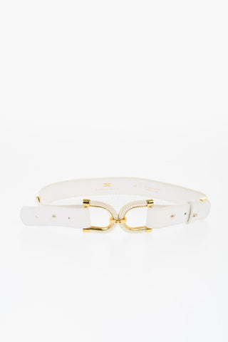 Woven Fabric Belt with Logoed Closure