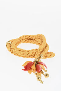 Braided Fabric Belt With Petal Detail