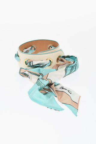 Faux-Leather Belt with Scarf Detail