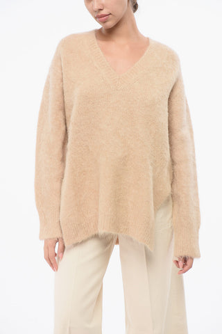 Maglione a Tinta Unita con Scollo a V