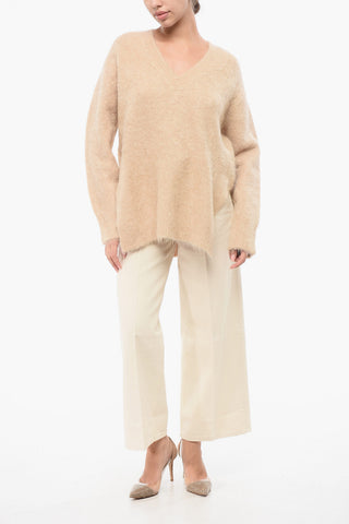 Maglione a Tinta Unita con Scollo a V