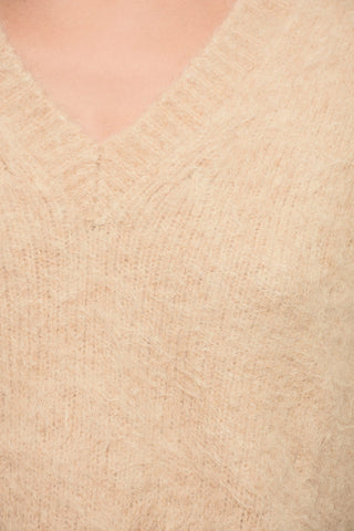 Maglione a Tinta Unita con Scollo a V