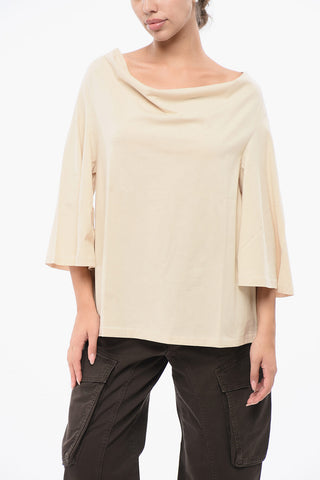가벼운 코튼 카울넥 블라우스 BRYAR 3/4 소매