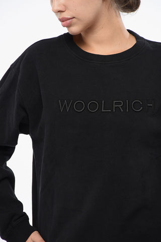 Fleeced Cotton Crew Neck Sweatshirt with Embroidered Logo