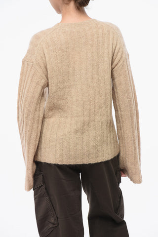 Maglia Girocollo in Misto Lana a Coste