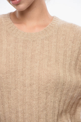 Maglia Girocollo in Misto Lana a Coste