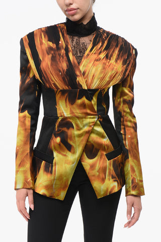 칼라리스 블레이저 FIRE 프린트 새틴