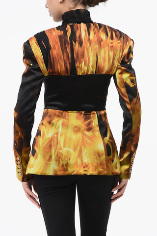 칼라리스 블레이저 FIRE 프린트 새틴