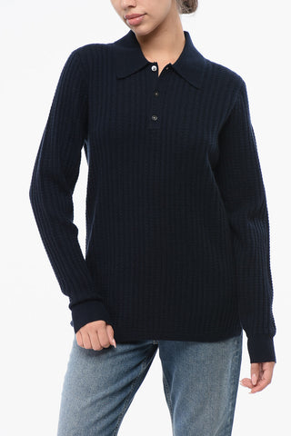 Cashmere Sweater THEO WAFFLE with Polo Collar