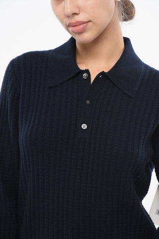 Cashmere Sweater THEO WAFFLE with Polo Collar