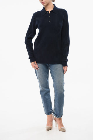 Cashmere Sweater THEO WAFFLE with Polo Collar