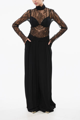 Top in Pizzo Trasparente a Maniche Lunghe