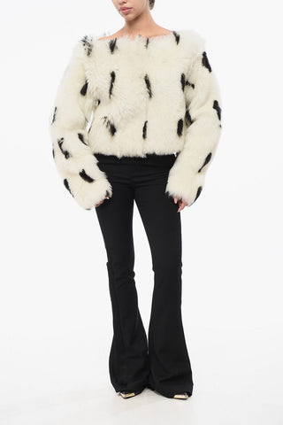 Top Off-Shoulder in Eco-pelliccia