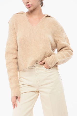 Maglione a Tinta Unita con Scollo a U 