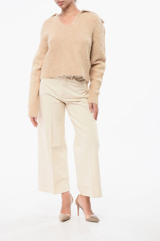 U-Neck Solid Color Sweater