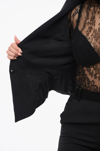 Blazer Slim Fit con Dettaglio Gioiello e Spalline Imbottite