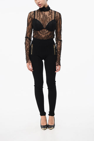 Knit Leggings with Zip Detail