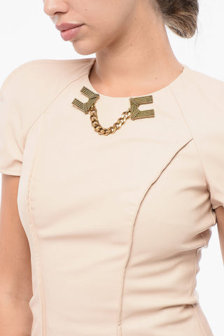 Eco-Leather Slim-Fit Top with Jewel Detail