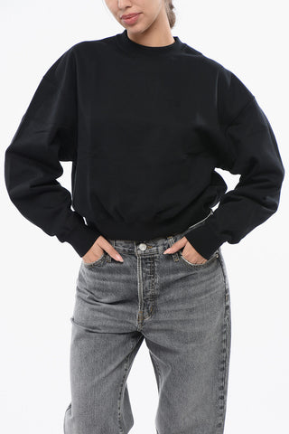 ADIDAS Brushed Cotton Blend Relaxed Fit Crew-neck Sweatshirt