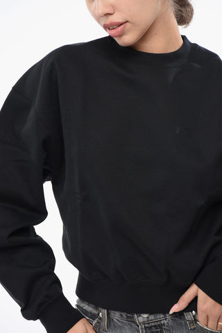 ADIDAS Brushed Cotton Blend Relaxed Fit Crew-neck Sweatshirt