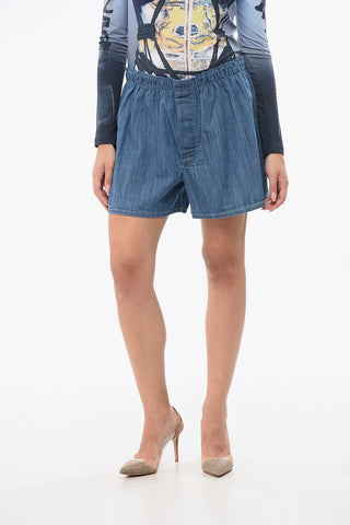 Denim-Shorts mit elastischem Bund