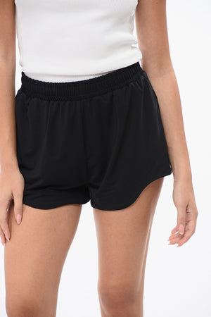 Solid-Color Checked Ripstop Shorts
