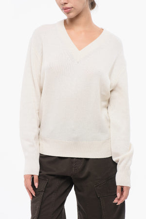 Kaschmirpullover mit V-Ausschnitt