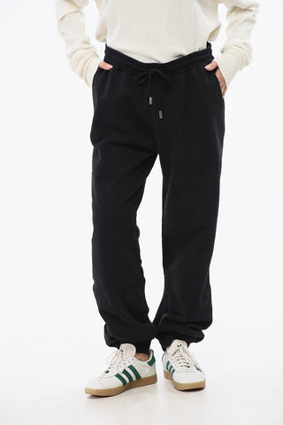 Fleeced-Cotton Joggers with Drawstring Waist