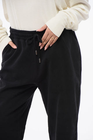 Fleeced-Cotton Joggers with Drawstring Waist