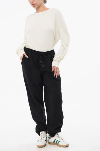 Fleeced-Cotton Joggers with Drawstring Waist